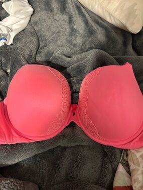 Victoria's Secret Hot Pink  Lace-Trim Bra